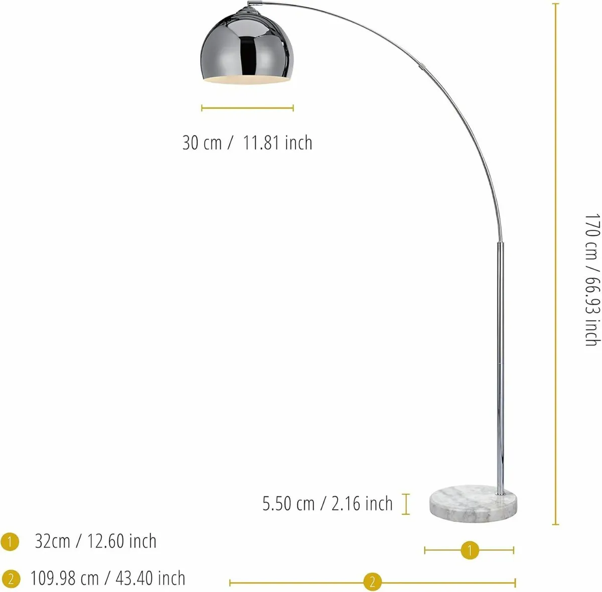 Modern Arc Curved LED Standing Floor Lamp 67 inch - Image 3