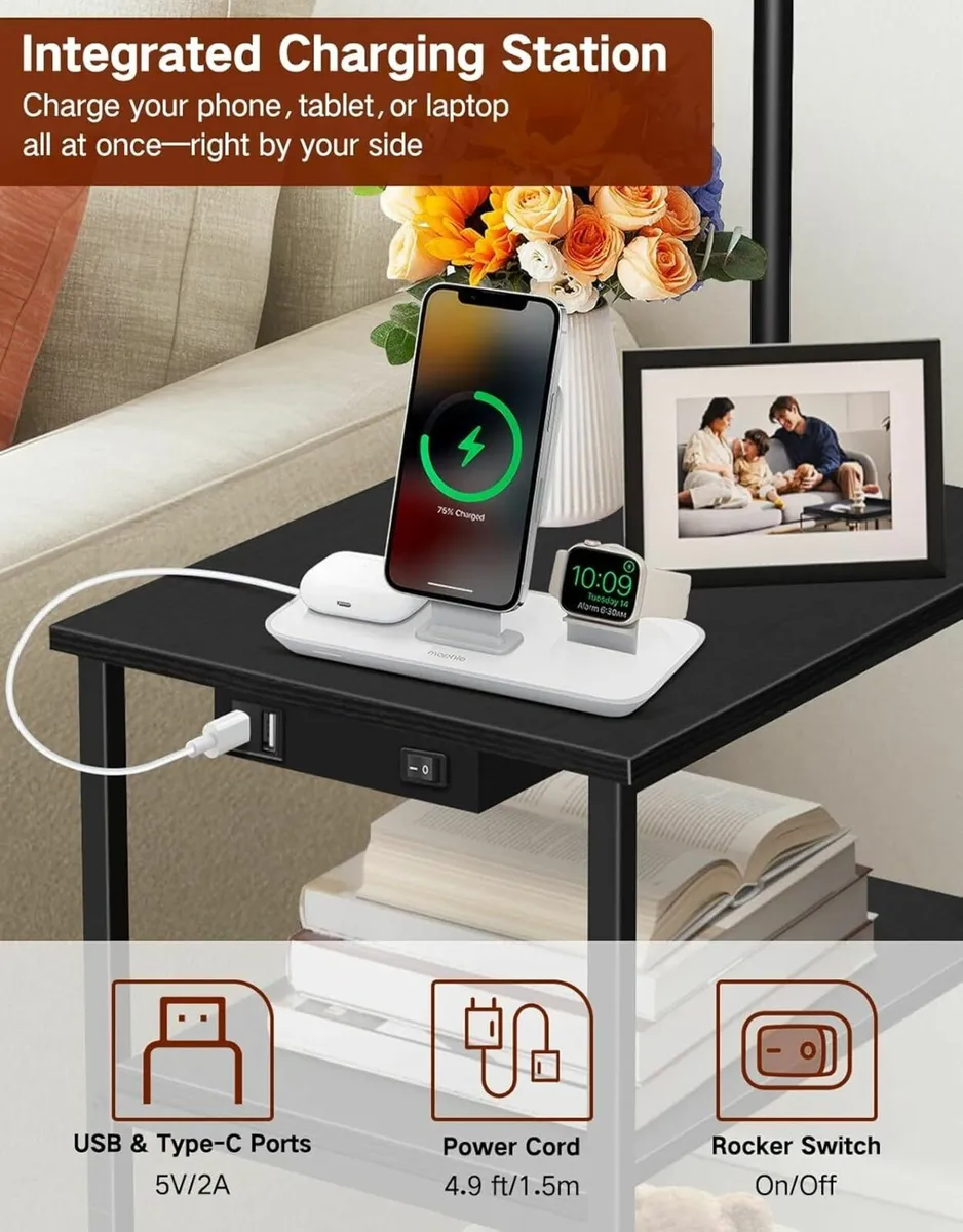 Floor Lamp with Table Remote Side End Charging - Image 3