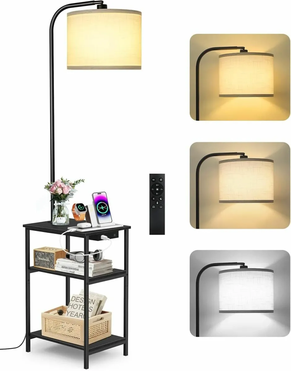 Floor Lamp with Table Remote Side End Charging - Image 1