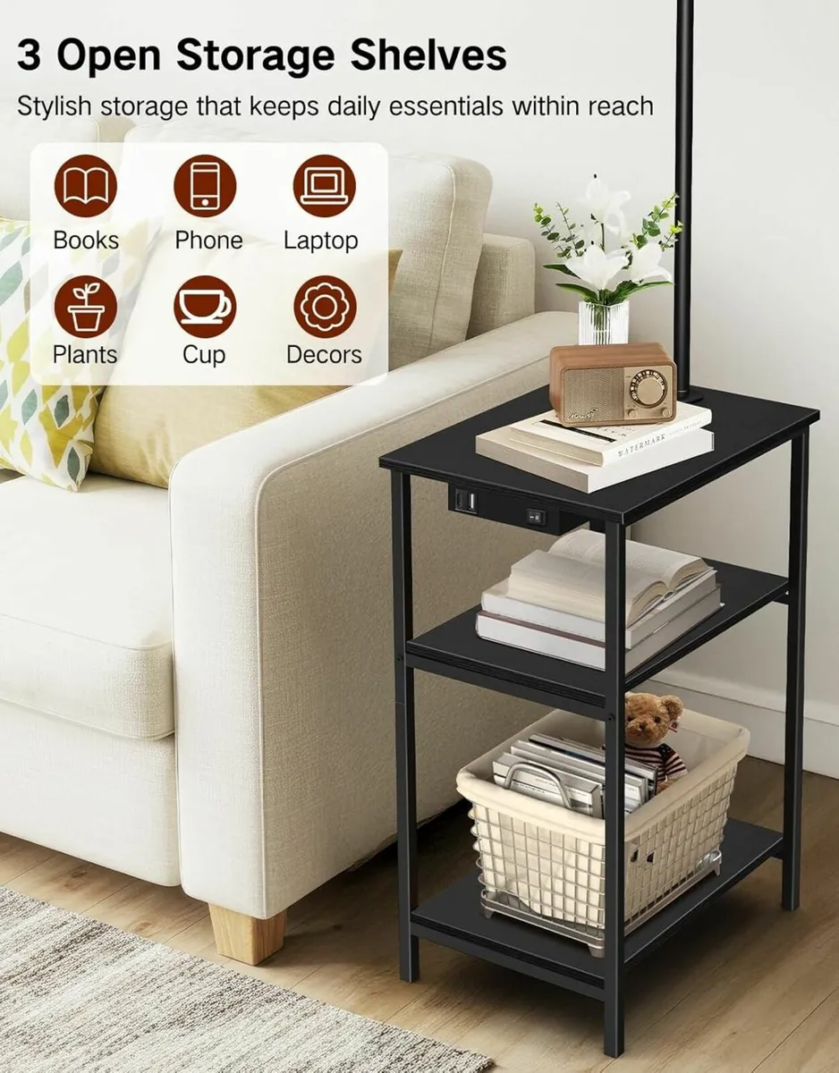 Floor Lamp with Table Remote Side End Charging - Image 4