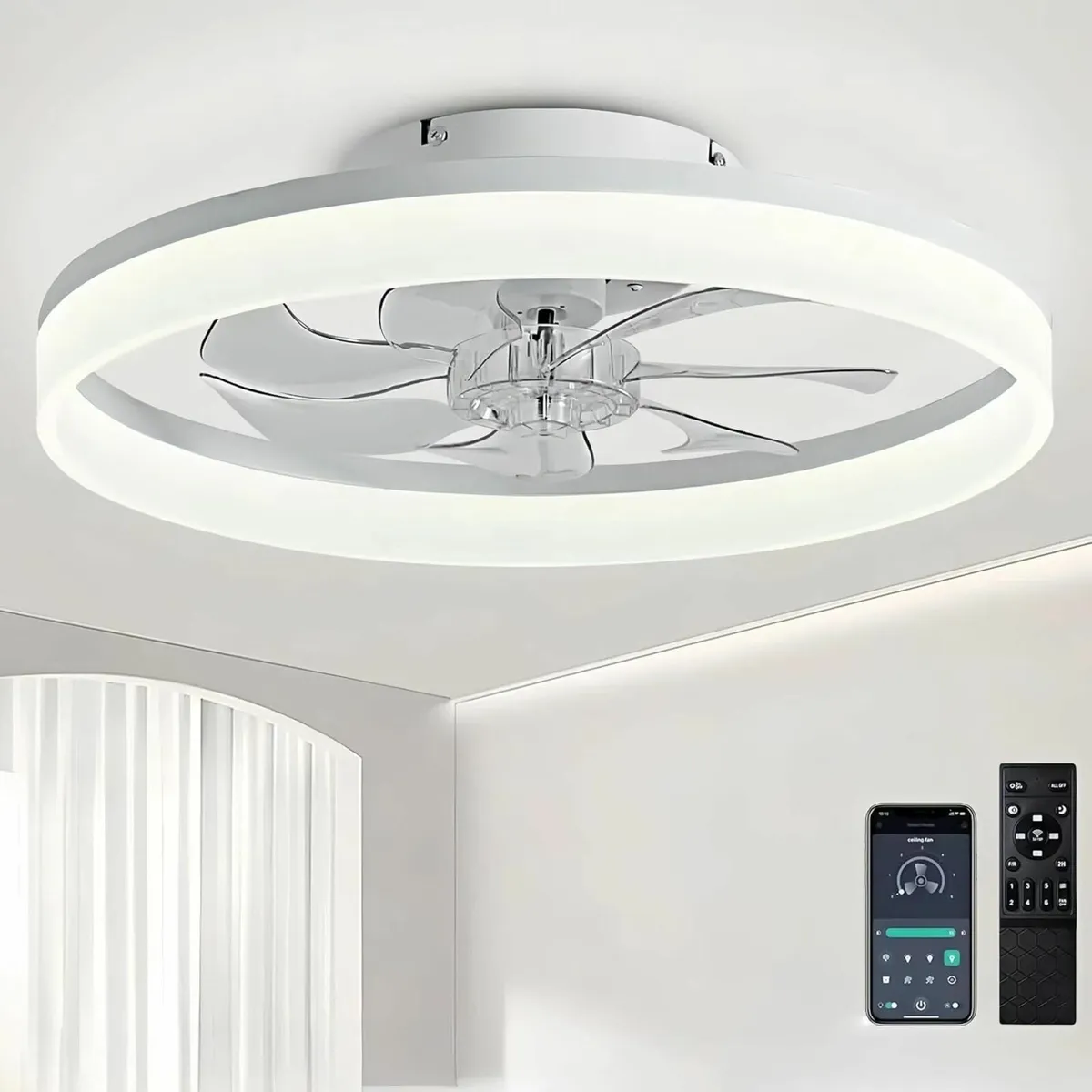 50CM Modern Ceiling Fans with Lights Reversible - Image 1