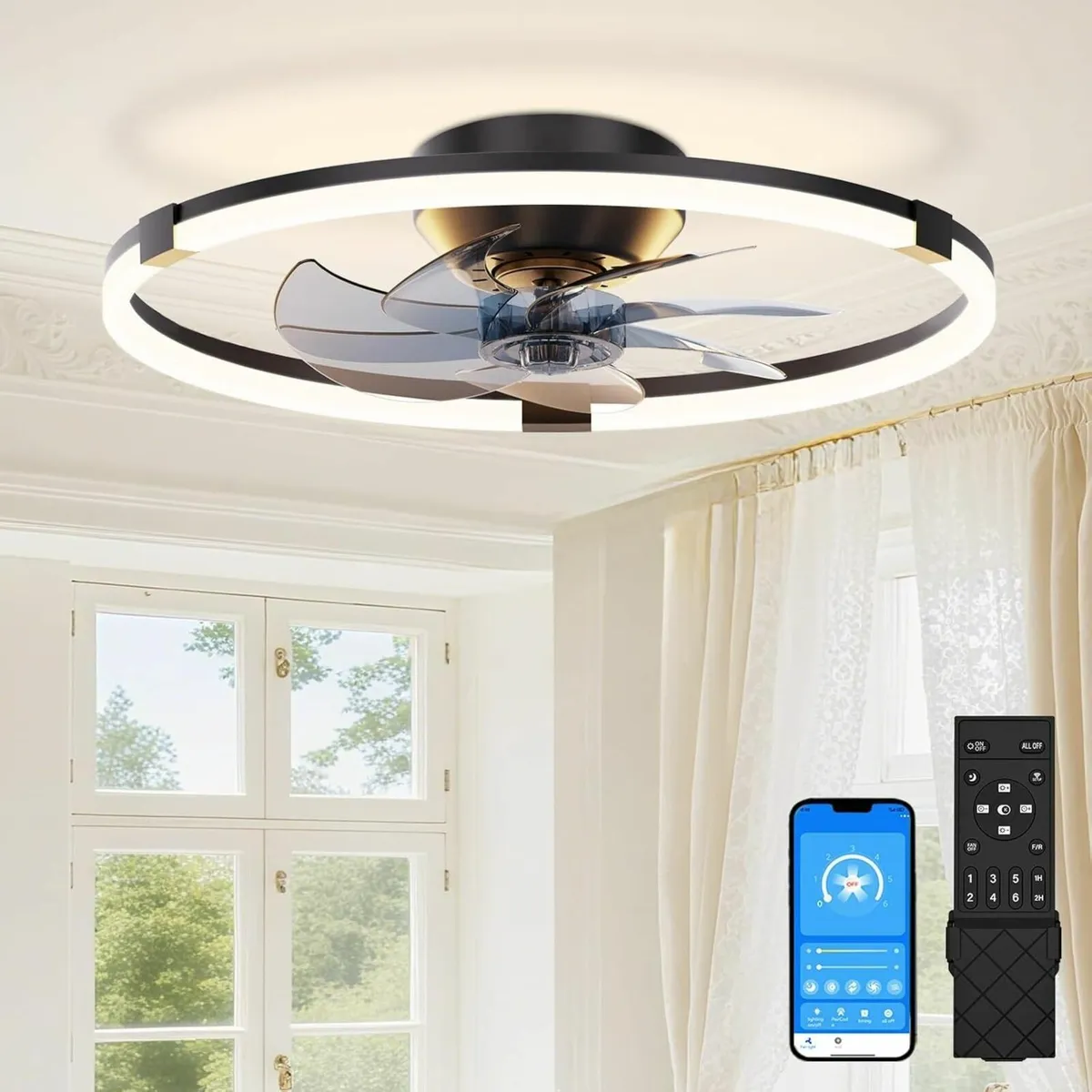 Ceiling Fans with Lights and Remote 50cm LED Fan - Image 1