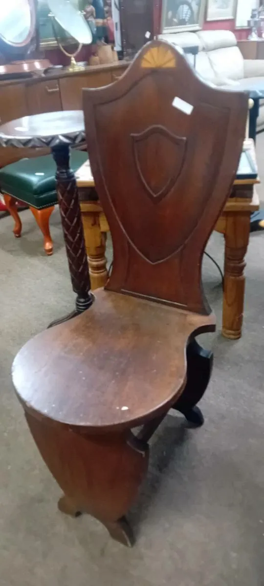 Ornate Inlaid Shield Back Chair