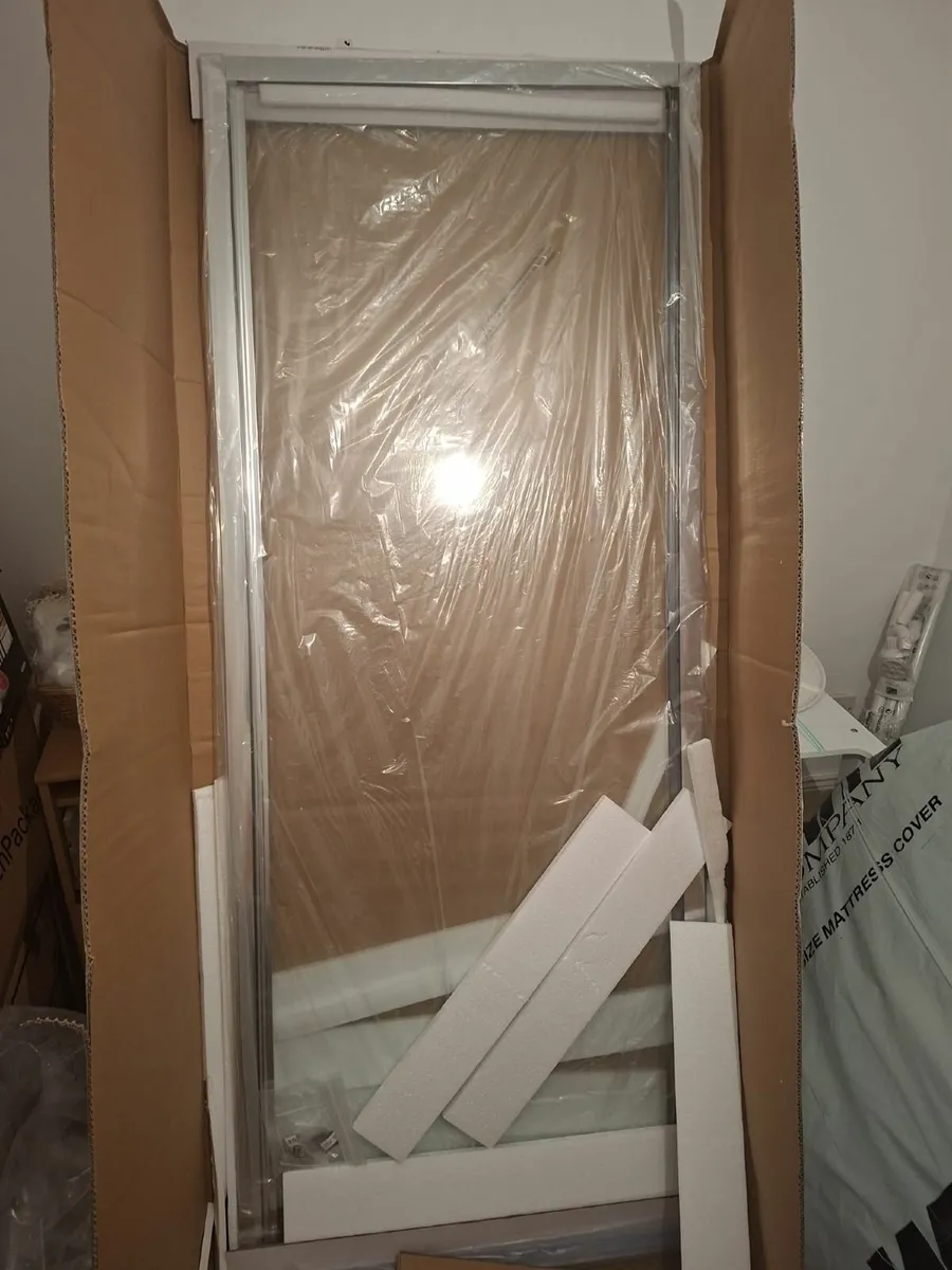 New Chrome Hinged Shower Door - Image 1