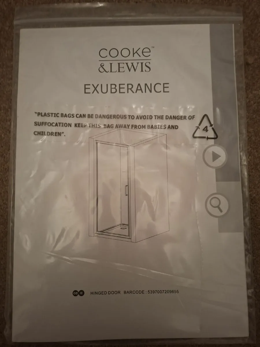 New Chrome Hinged Shower Door - Image 2