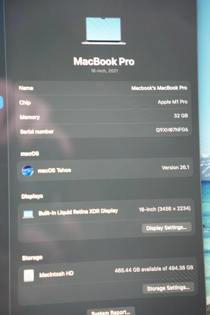 MacBook Pro 16" M1 Pro | 32GB RAM | 512GB | 2021 - Image 2