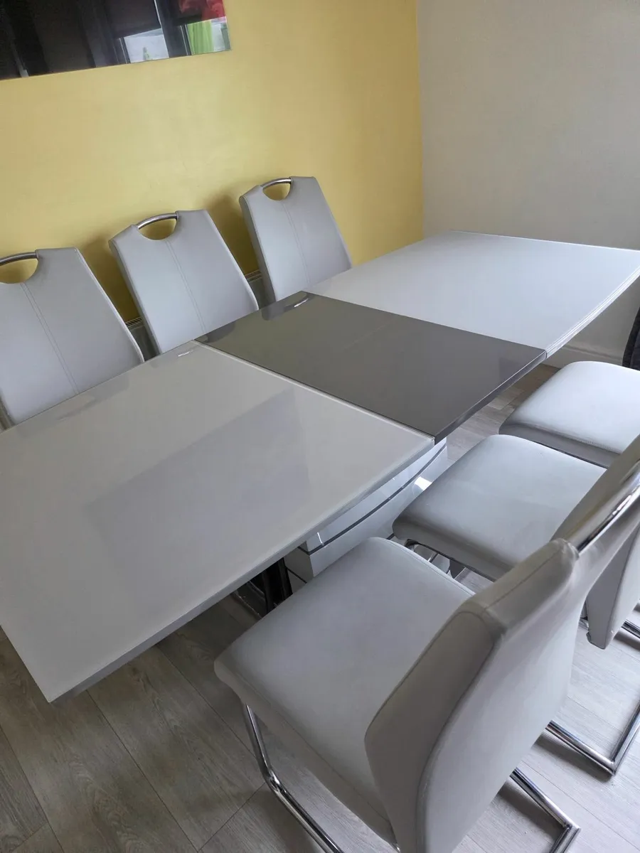 Glass Table & 6 Chairs - Image 2