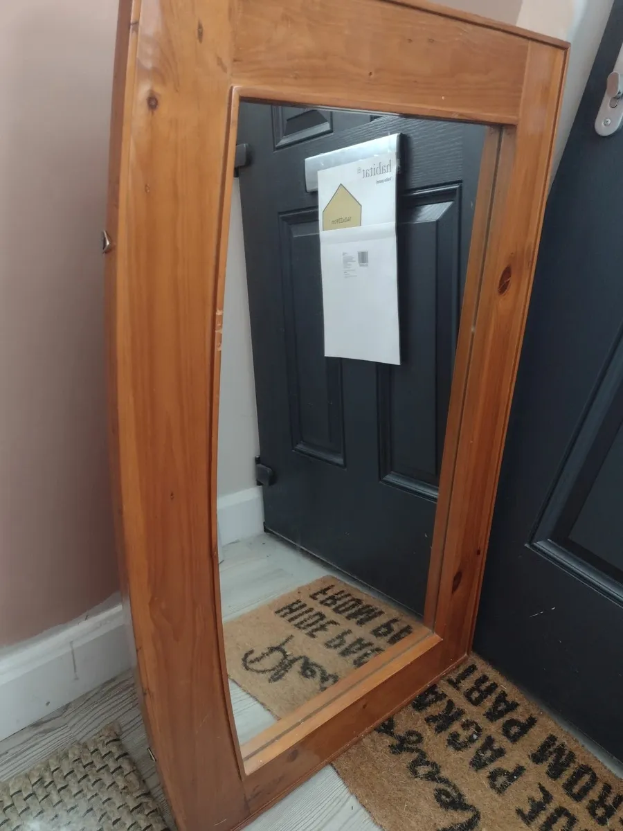 Solid wood heavy mantle/wall mirror - Image 2