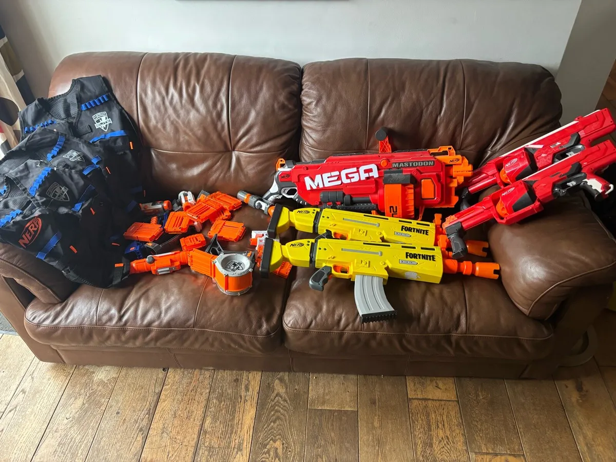 Nerf gun collection with accessories