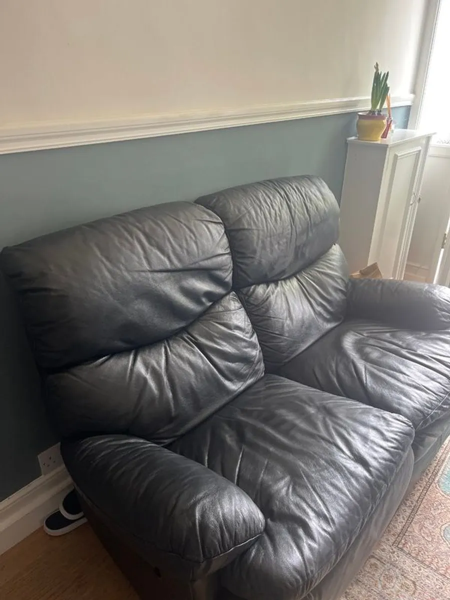 Leather 2 seater sofa - Image 1