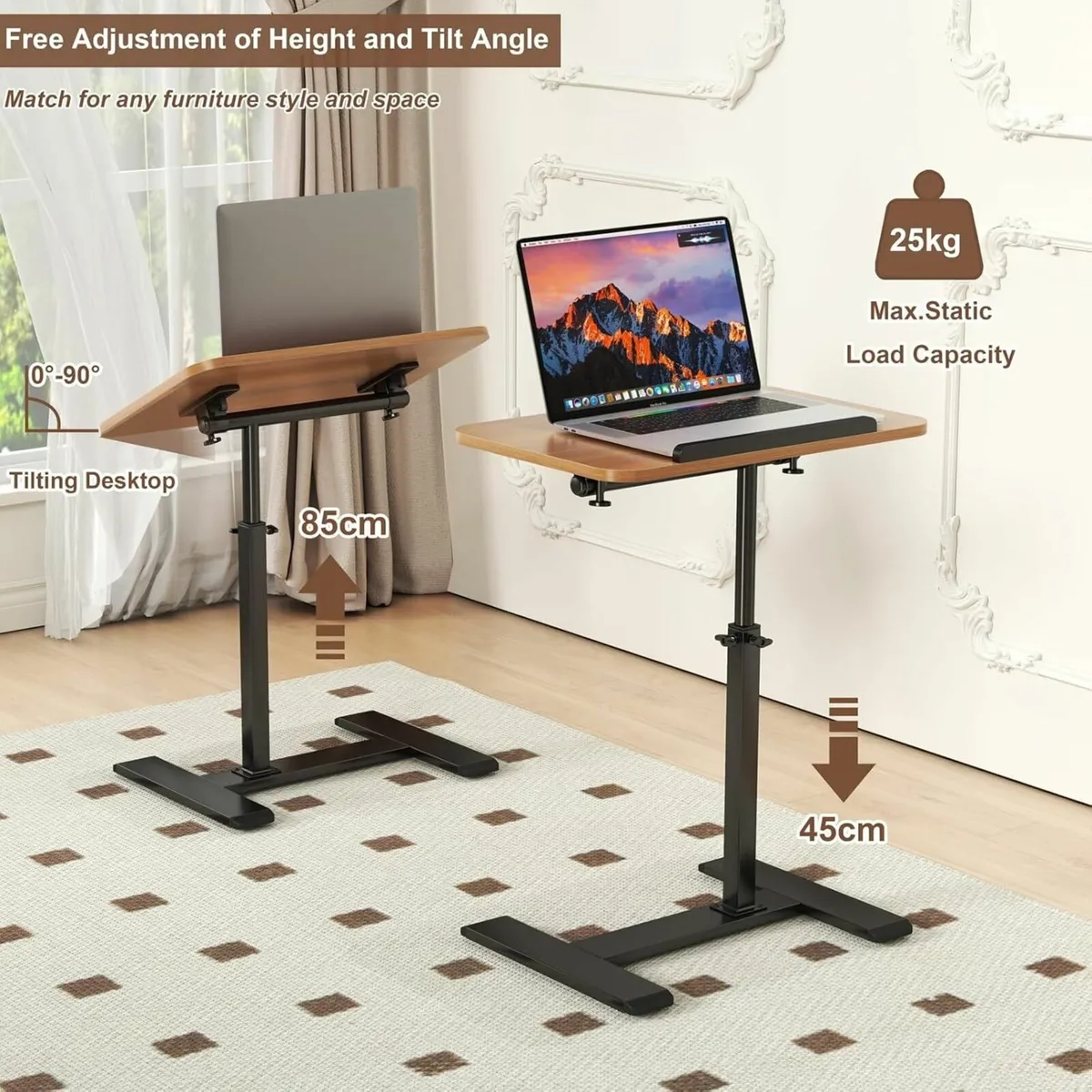 Adjustable Height C Shaped Side Table 360degreesSw - Image 3