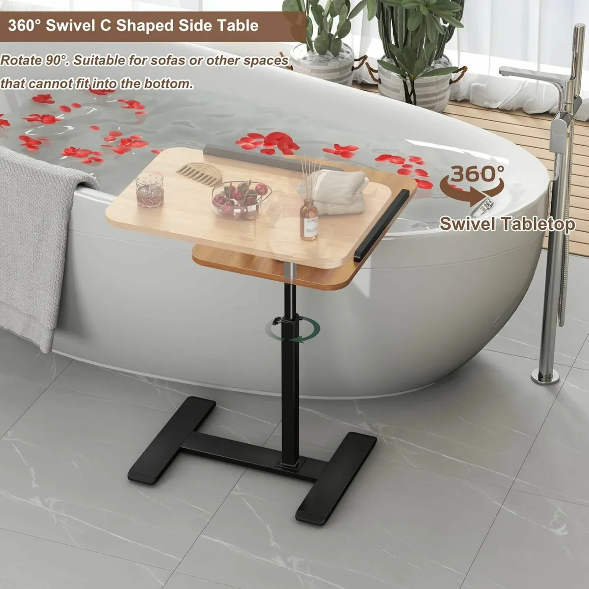 Adjustable Height C Shaped Side Table 360degreesSw - Image 4