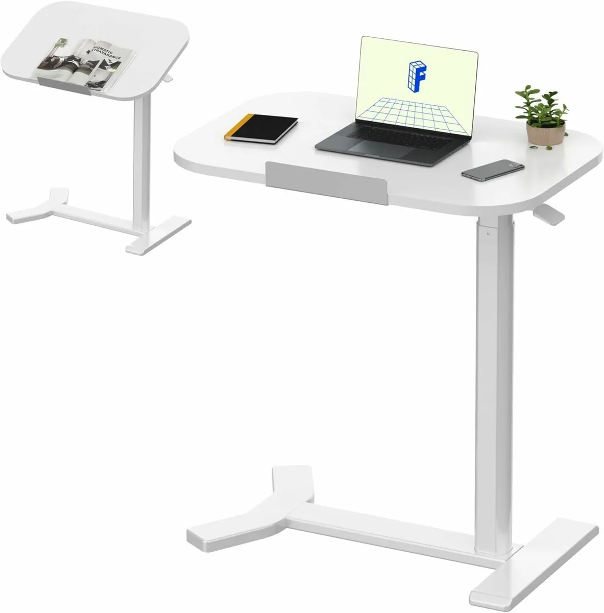 C-Shaped Side Table Height Adjustable End/Bedside - Image 1