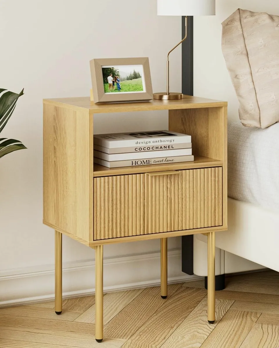 Bedside Table Small Tables with 1 Drawers Wooden - Image 1