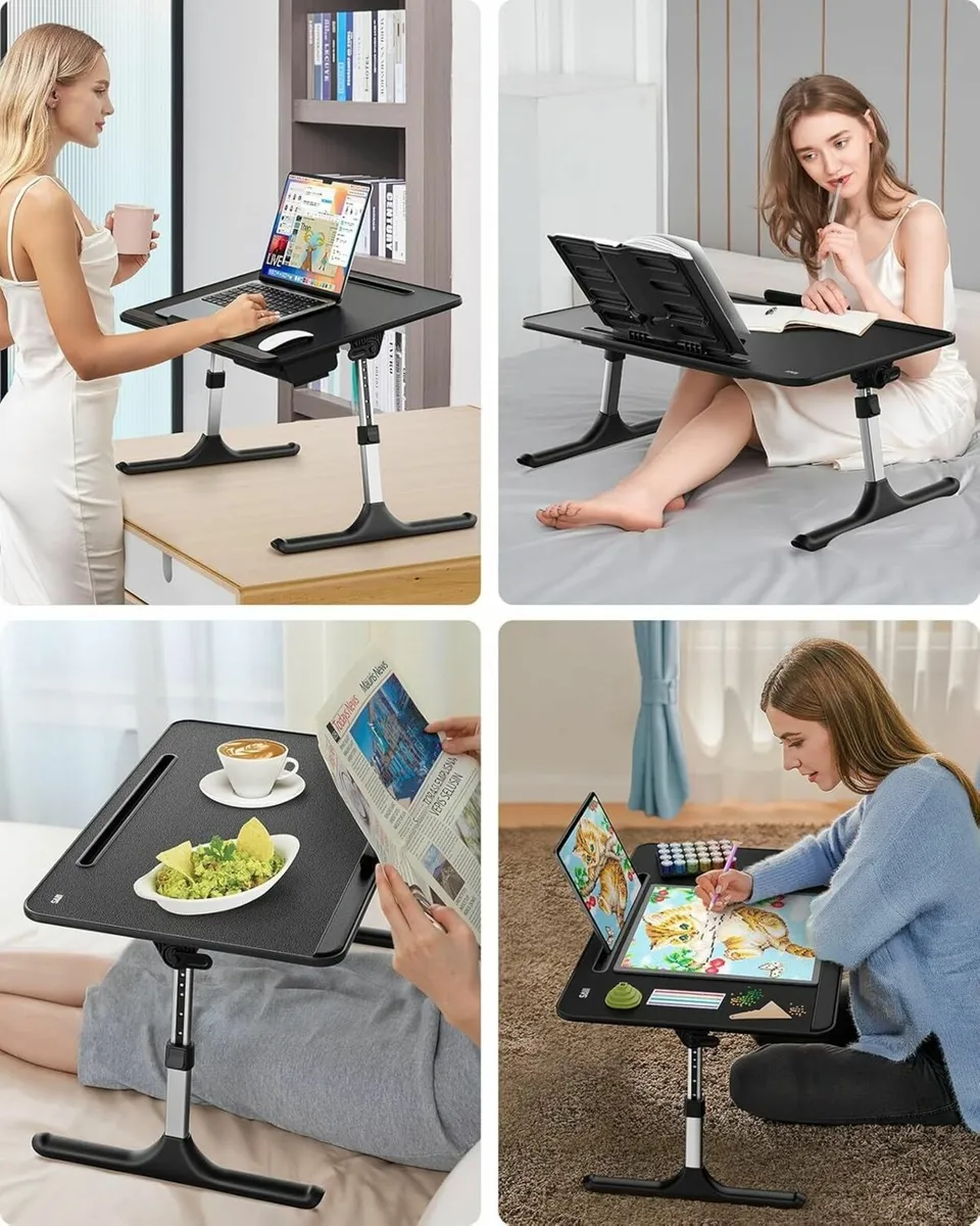 Laptop Desk 60 x 40cm Bed Table Lapdesk Height - Image 4