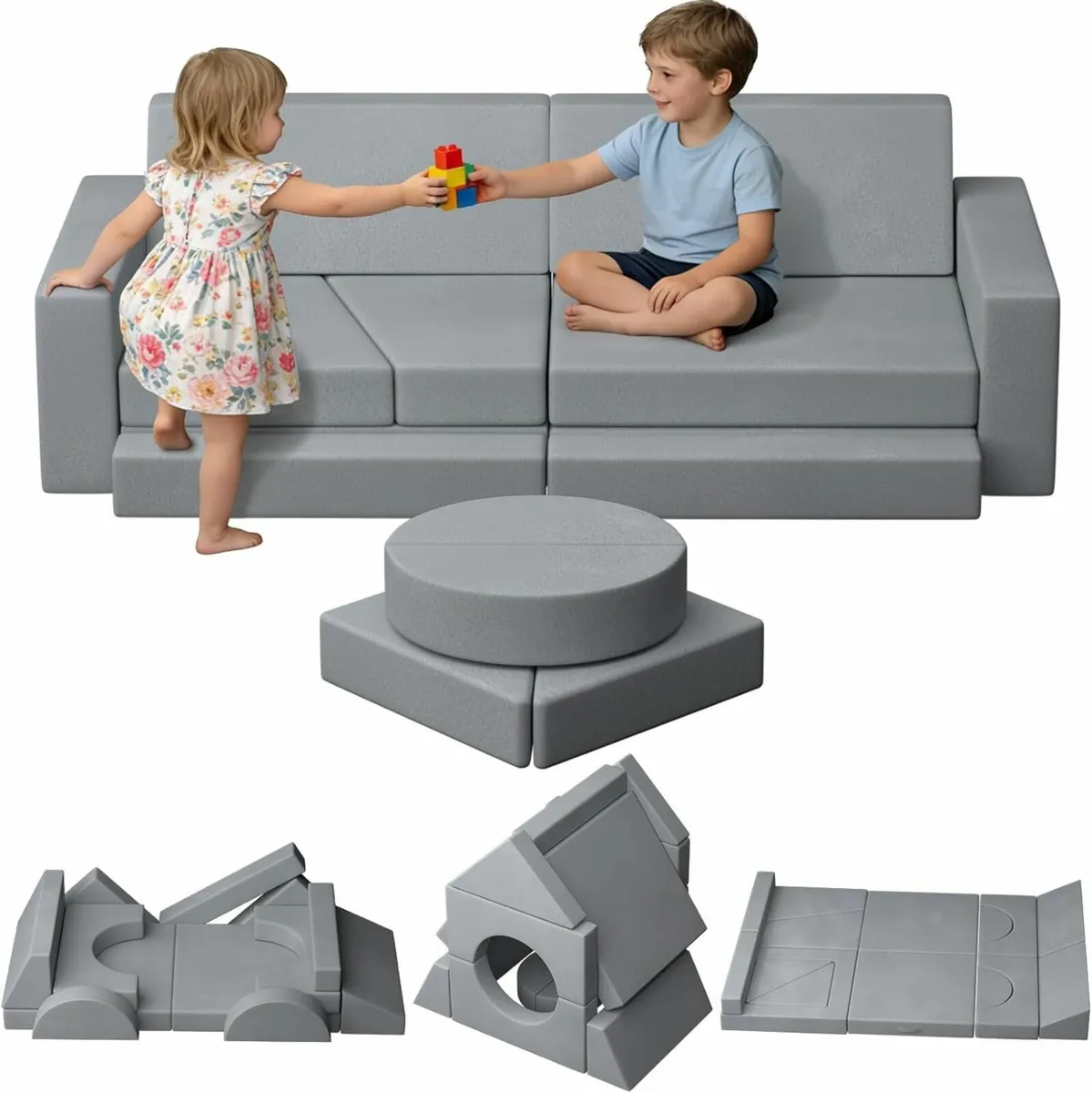 Modular Kids Sofa 15 Pcs Toddler Chair Soft - Image 1