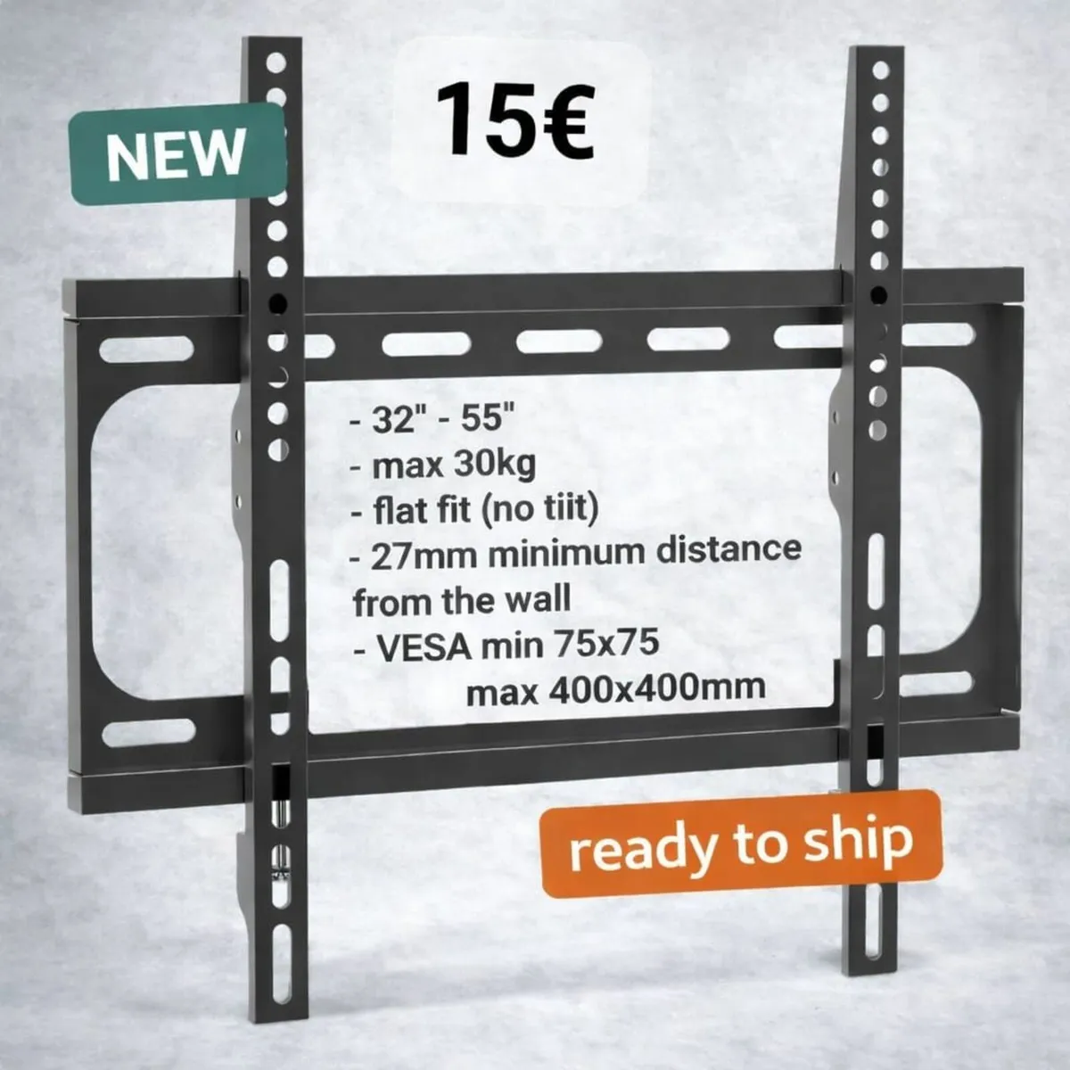 TV Wall Mount Bracket Flat Fixed 32-55" - Image 1