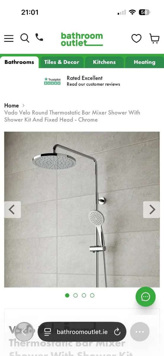 Vado Round Thermostatic Bar Mixer Shower - Image 3