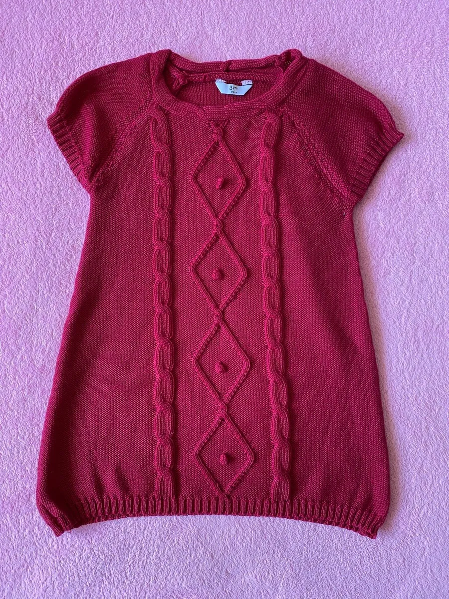 Girl’s brand new burgundy Knitted Dress / Tunic - Image 1