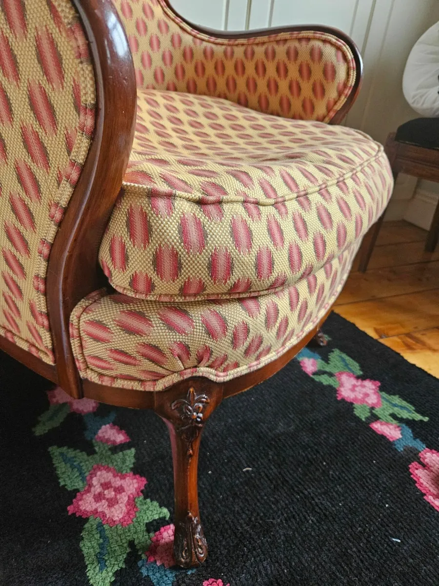 reproduction French Louis XV wingback armchair - Image 2