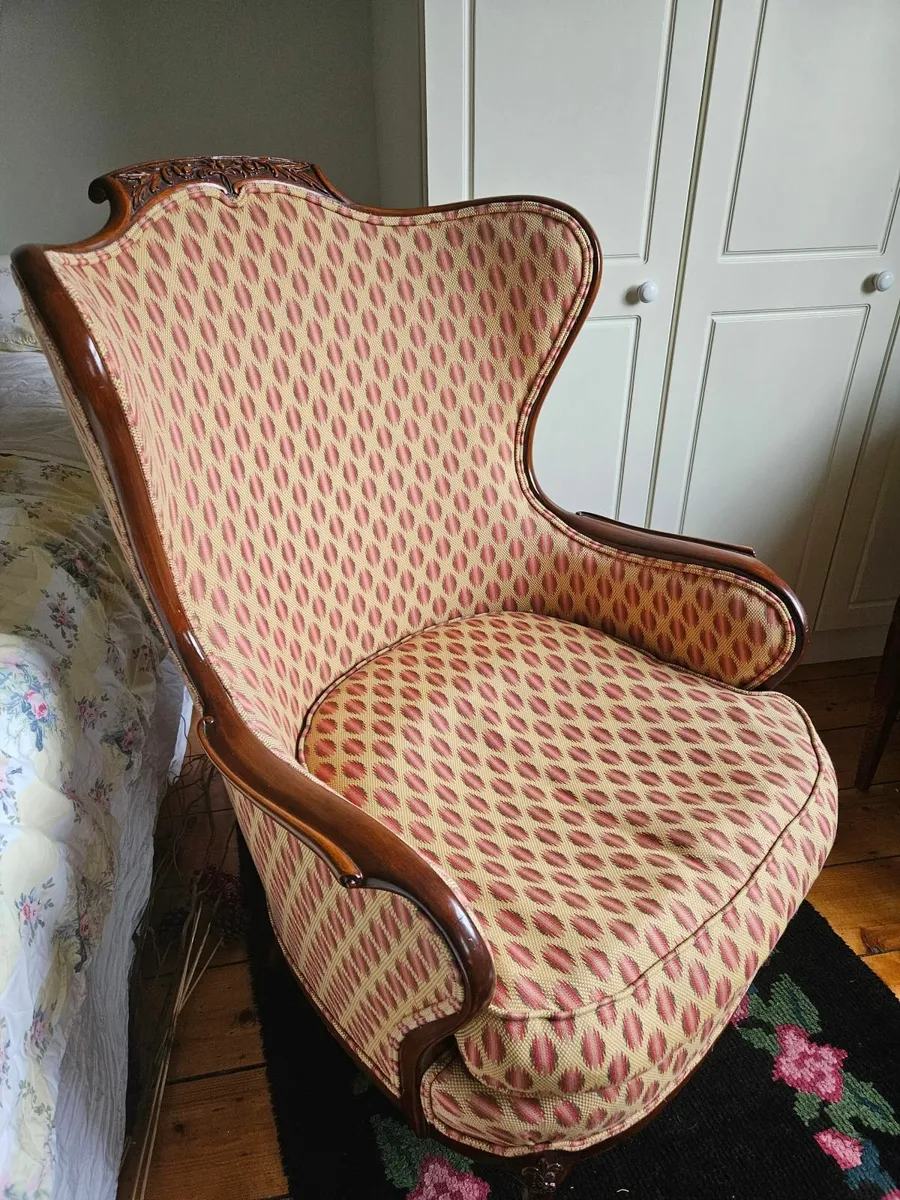 reproduction French Louis XV wingback armchair - Image 1