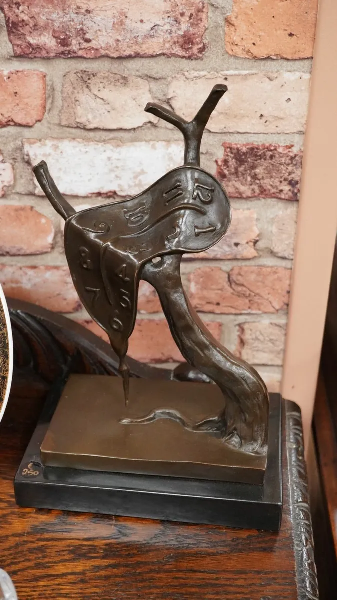Melting Clock Bronze Sculpture - Image 2