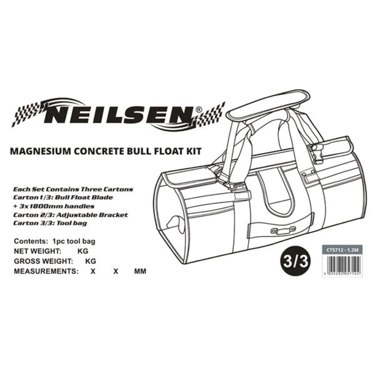 1200 Blade Concrete Bull Float - Image 3