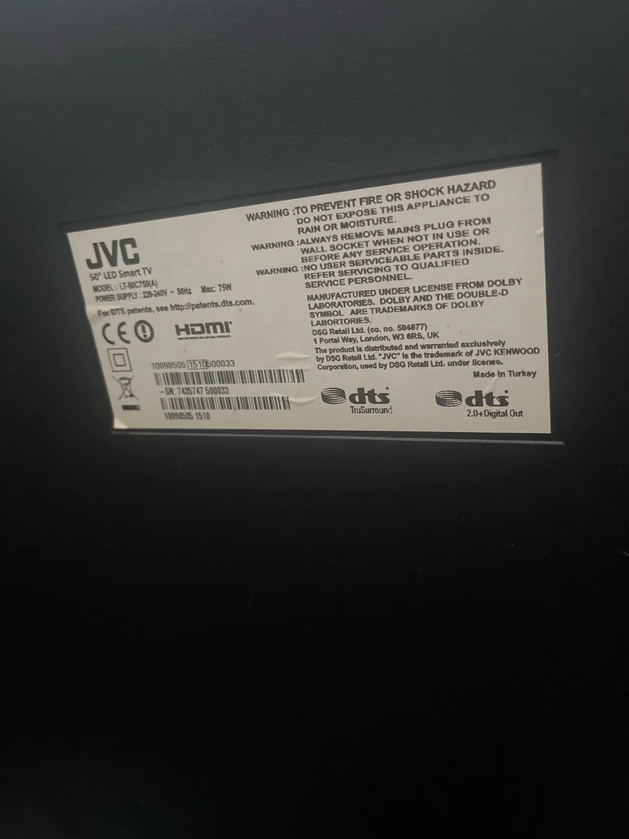 JVC 50 inch smart tv powers works , perfect screen - Image 2