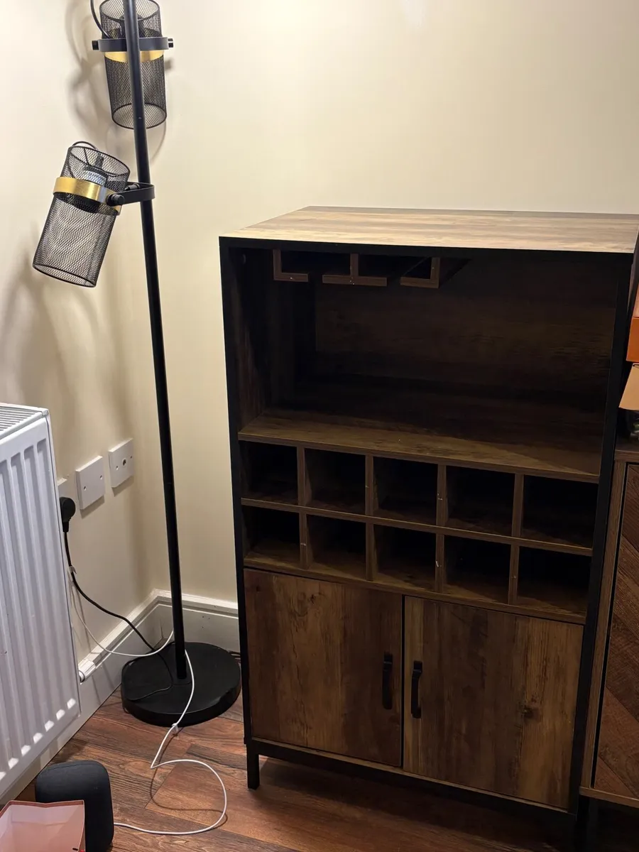 Bar cart with wine rack - Image 1