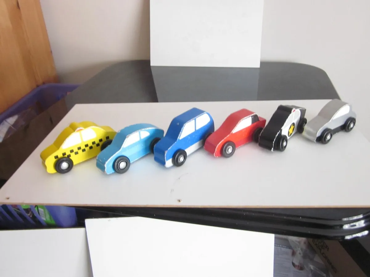 Melissa & Doug Wooden Car Set - Image 1