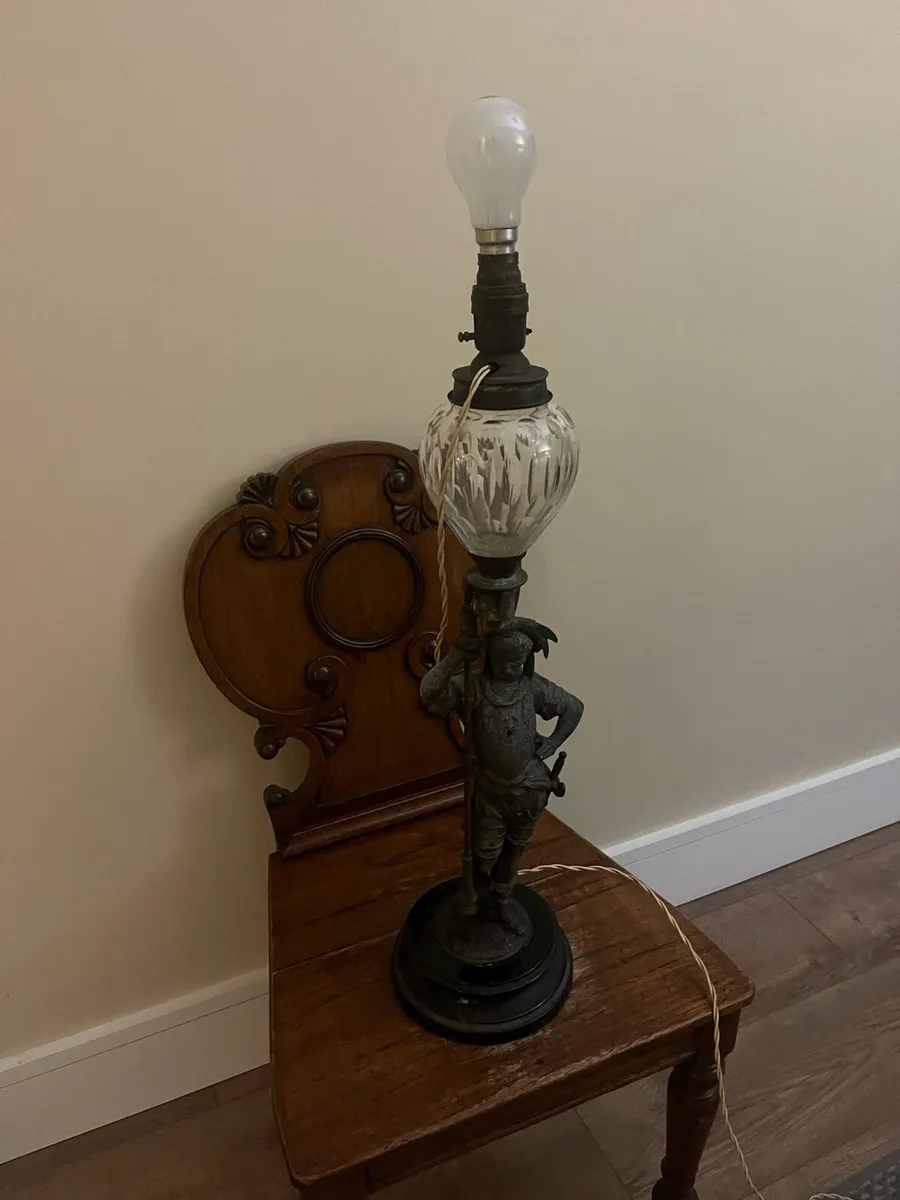 Vintage Spelter Soldier Lamp - Image 1