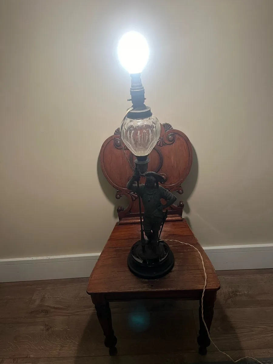 Vintage Spelter Soldier Lamp - Image 3