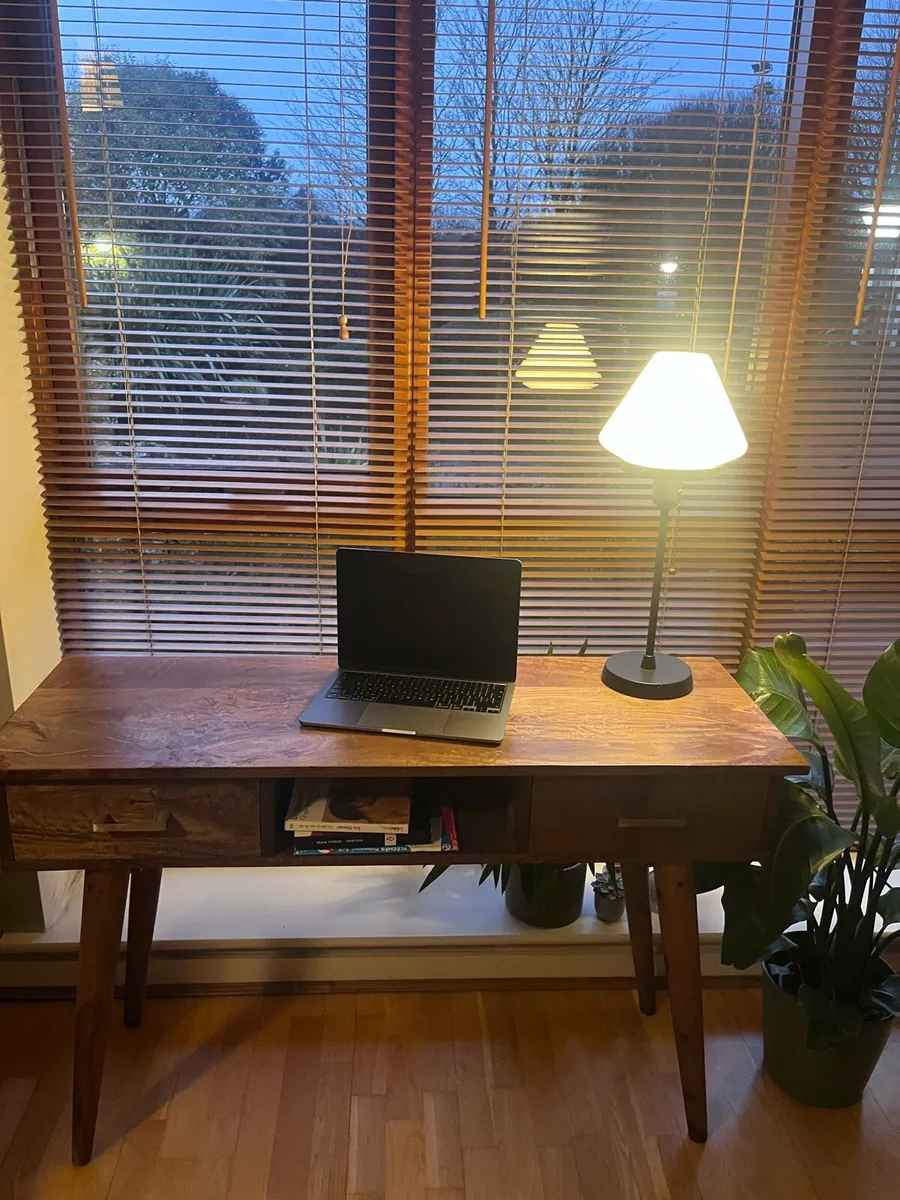 Wooden desk/ side board and chair - Image 2