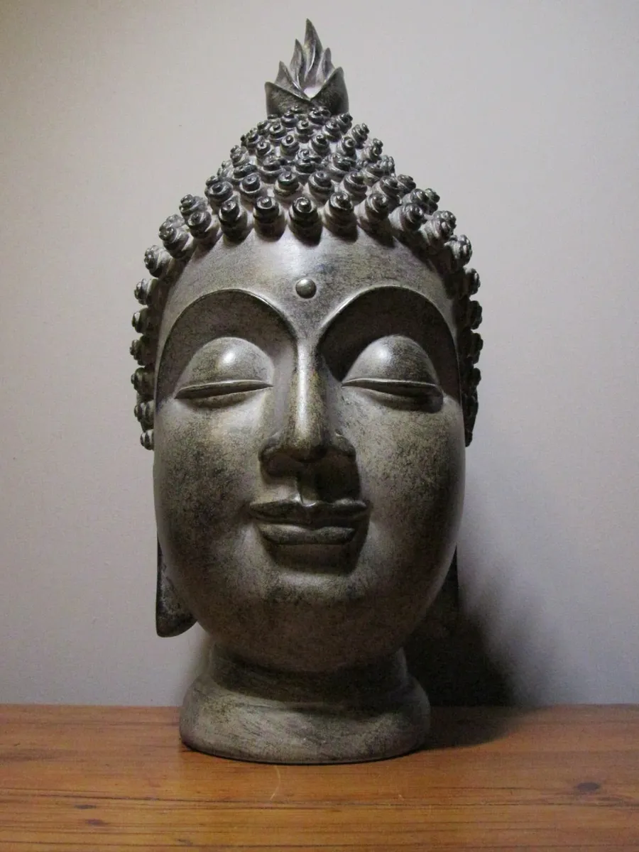 Large Buddha Head Statue – 37cm – Stone Effect - Image 1