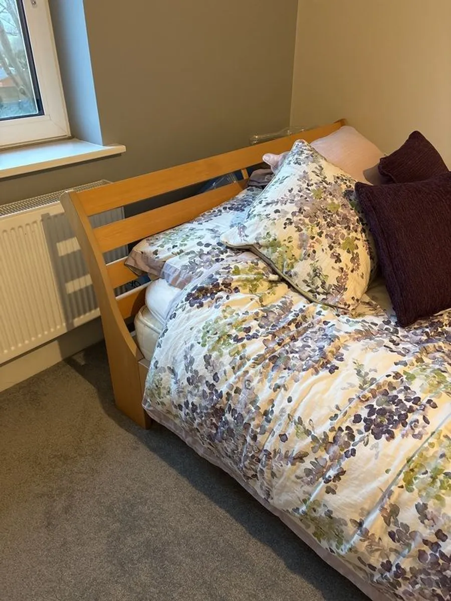 Modern, low style king size bed with mattress - Image 2