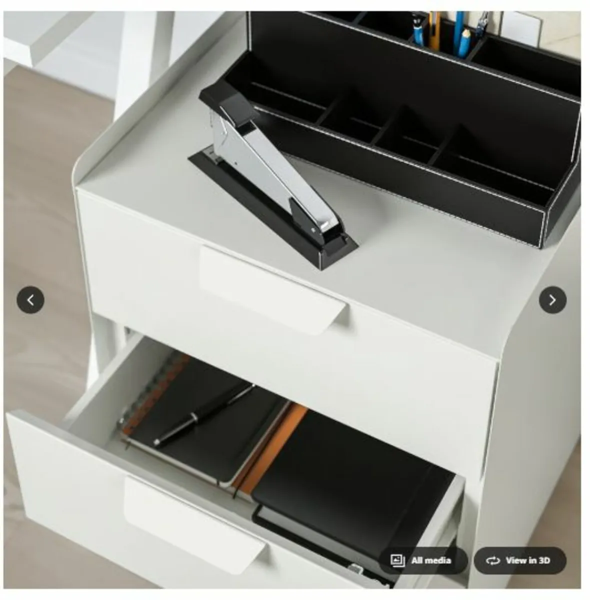 TROTTEN Drawer unit w 3 drawers on castors, white - Image 3