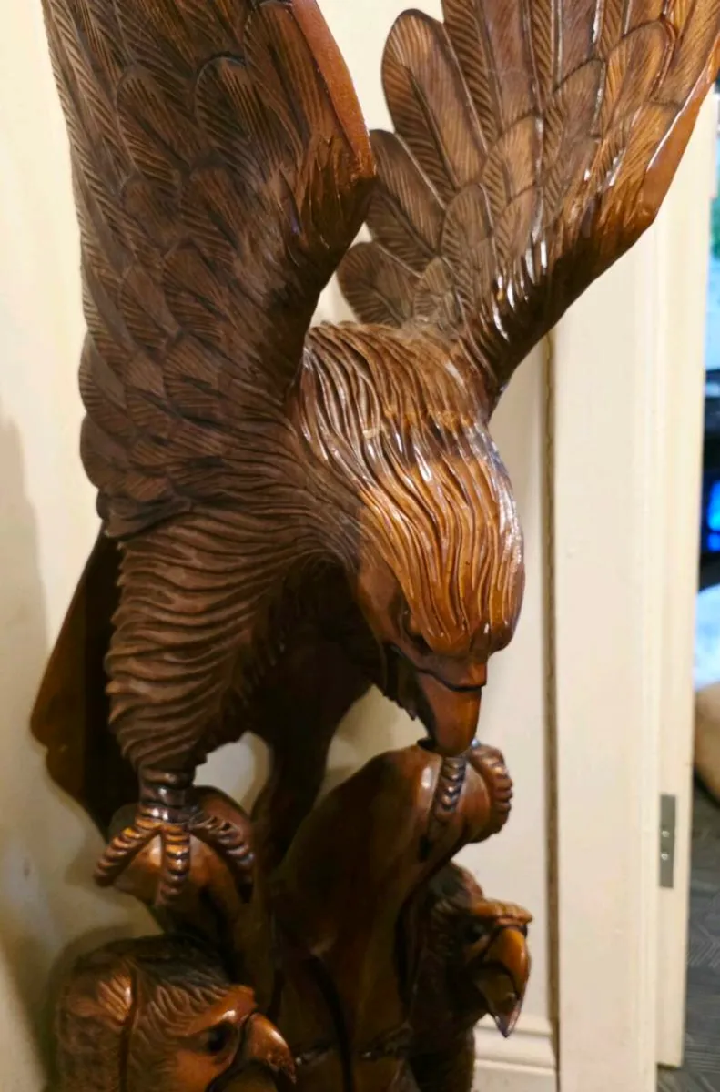 CUSTOM HAND MADE BOG OAK EAGLES & SEAT - Image 1