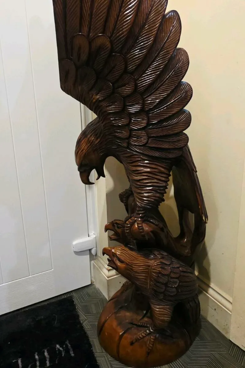CUSTOM HAND MADE BOG OAK EAGLES & SEAT - Image 4