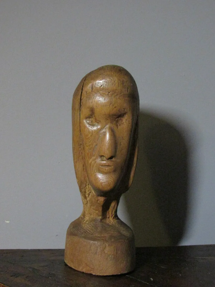 1970s Zulu Wooden Carved Head Sculpture – 22cm - Image 1