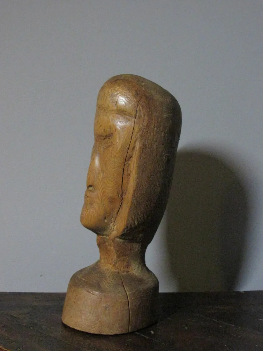1970s Zulu Wooden Carved Head Sculpture – 22cm - Image 2