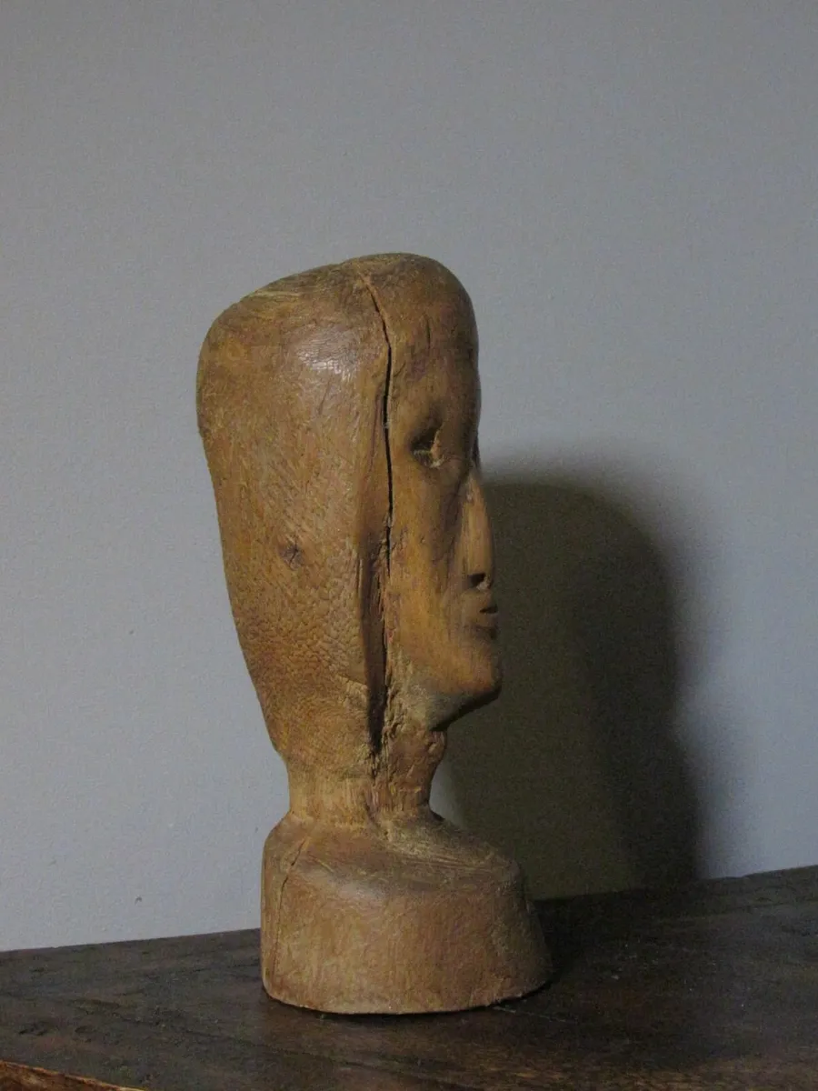 1970s Zulu Wooden Carved Head Sculpture – 22cm - Image 3