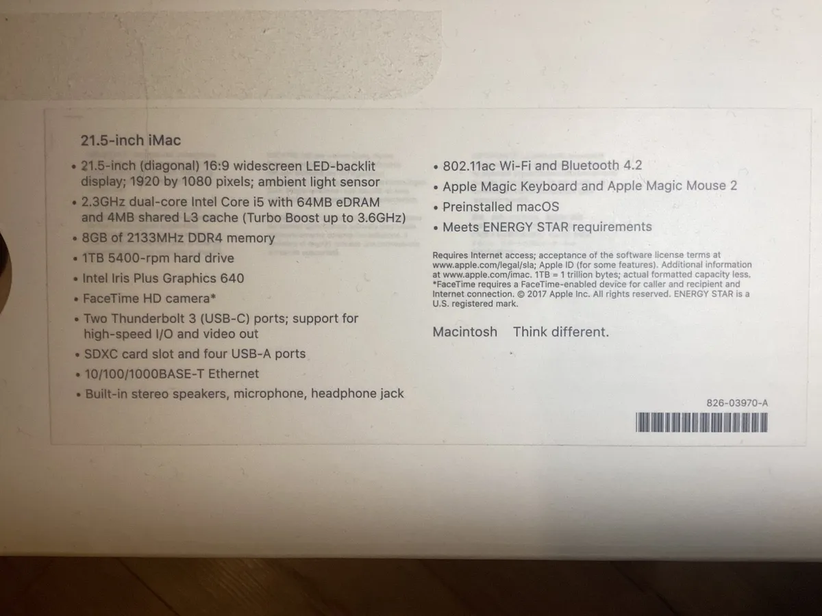 21.5 inch iMac 2017 - Image 2