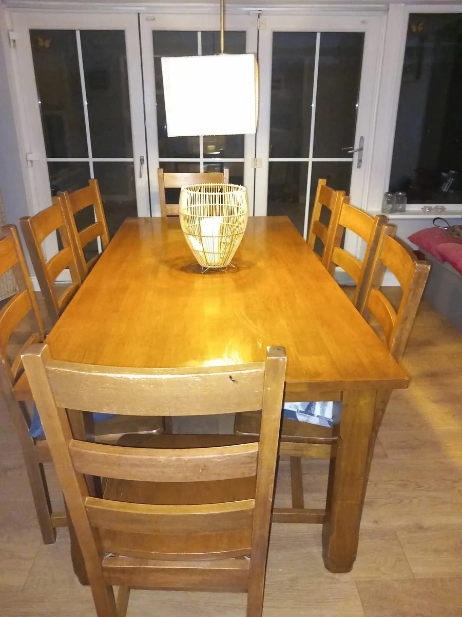 Dining room table and 8 chairs - Image 1