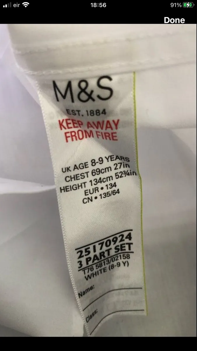 Boys set of three school shirts age 8/9 €5 - Image 3