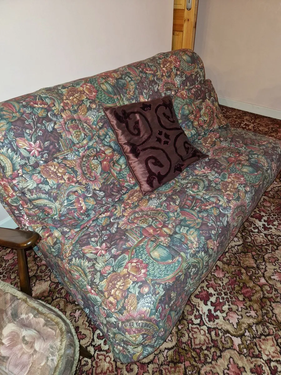 Sofa Bed, Pull Out Bed, Mirror, Chair, Foot Rest - Image 2