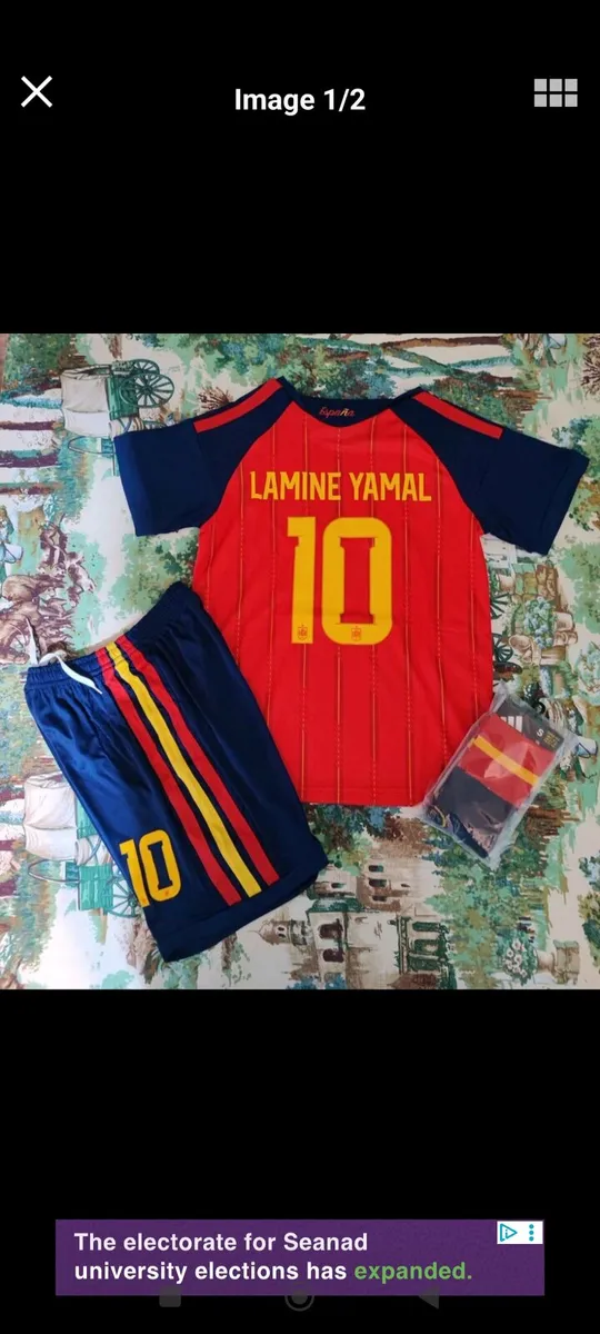 SPAIN 2026 ( LAMINE YAMAL 10) KIDS KIT , 8/9,12/13 - Image 1