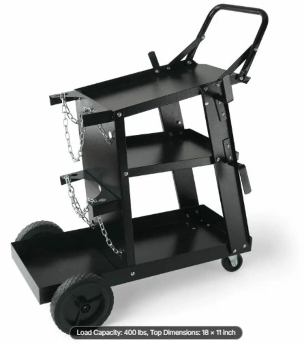Welding Cart, 3-Tier Heavy Duty Welder Cart - Image 1