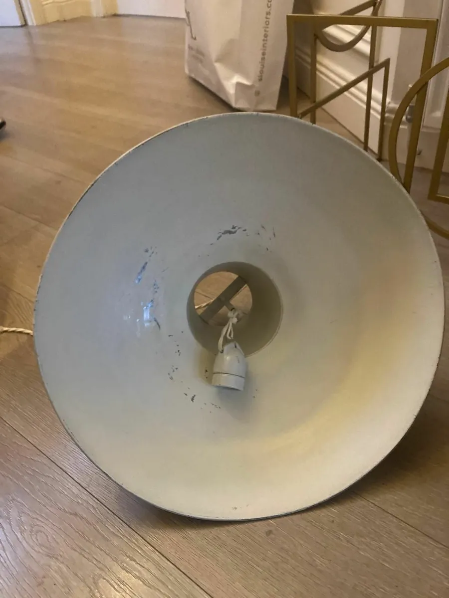2 Industrial Style cream metal light shades - Image 3
