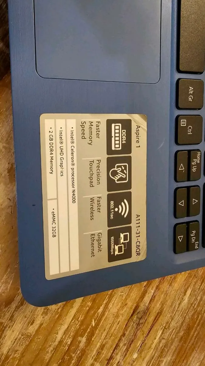 Acer Laptop with Charger - Image 3