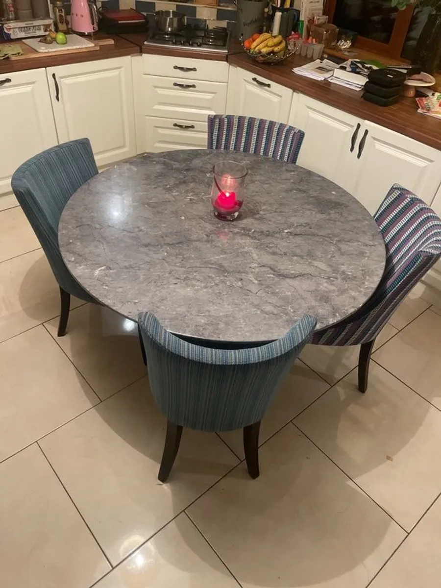Grey marble dining table - Image 1